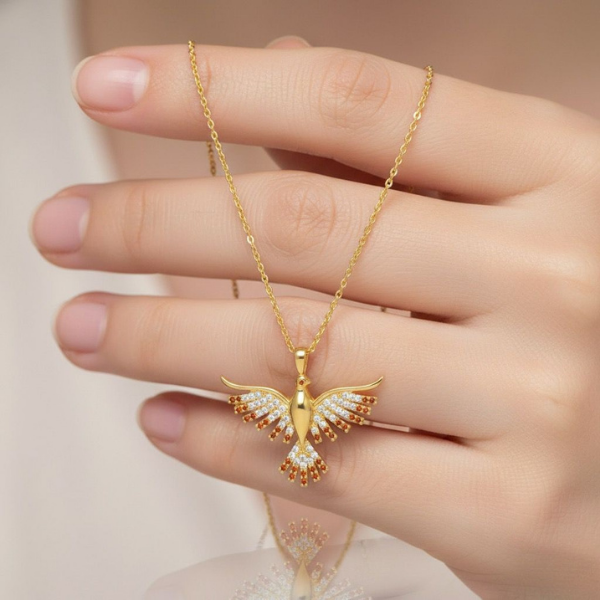 925 Ayar Gümüş Anka Kolye Aurora